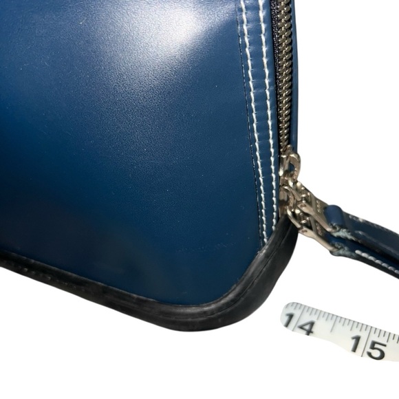 EUC Dooney & Bourke Parasol Ocean Blue All Weather Leather Zip Zip Shoulder Bag - Picture 11 of 13